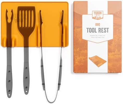 Yukon Glory Silicone Tool Rest Mat, Orange, Holds 3 Grill Tools by YukonGlory
