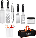 Commercial Chef 9PC Griddle Accessories Kit – Flat Top Grill Accessories Hibachi Spatula Set for Weber and Blackstone Griddles, Breakfast Tools for Outdoor BBQ by CommercialChef