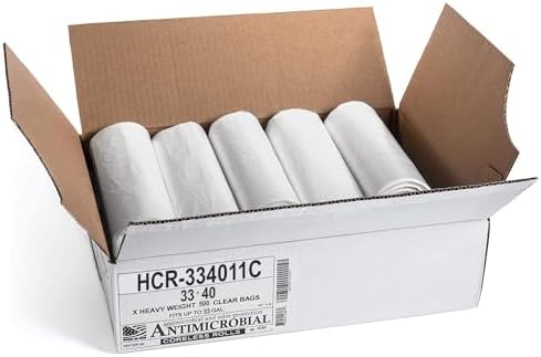 Aluf Plastics 33 Gal Clear Trash Bags, 11 Micron (EQ.), 33" x 40" (500 Pk) - Image 2