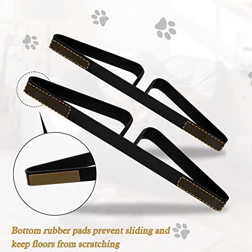PUPETPO Freestanding Pet Gate Metal Support Feet, Triangle Support Feet Set of 2 for Extra Wide Foldable Pet Gate, Easy to Install, A Pair of Safety Fence Feet for Wooden Dog Gate, Black - Image 3