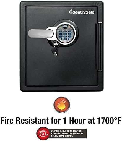 SentrySafe Fireproof and Waterproof Home Safe with Biometric Fingerprint Lock, Keypad, and Key Lock for Securing Money, Jewelry, Documents, 1.23 Cubic Feet, SFW123BTC - Image 6