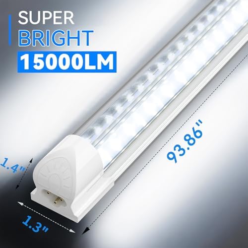 SHOPLED 8FT LED Shop Light 100W 15000LM 5000K ETL Certified 12-Pack - Image 5