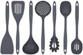 Glad Cooking Kitchen Utensils Set – 7 Pieces, Nylon Tools for Nonstick Cookware, Gray by GladTrashFoodStorage