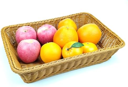 Teng Lang 10 pack15.8 Fruit Baskets Wicker Bread Basket, Woven Tabletop Food Fruit Vegetables Serving, Restaurant Serving Basket - Image 3
