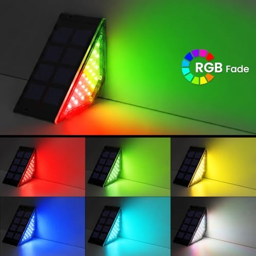 PATIOWIN 6 Pack Solar Step Lights for Outside, 24 LEDs Solar Stair Lights Waterproof IP65, Solar Deck Lights Outdoor Decor for Garden, Porch - Image 2