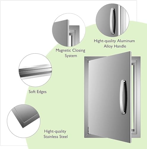 BBQ Access Single Doors 17Wx24H Flush Mount Stainless Steel Outdoor Kitchen Door for Outside Cabinets and BBQ Island - Image 3