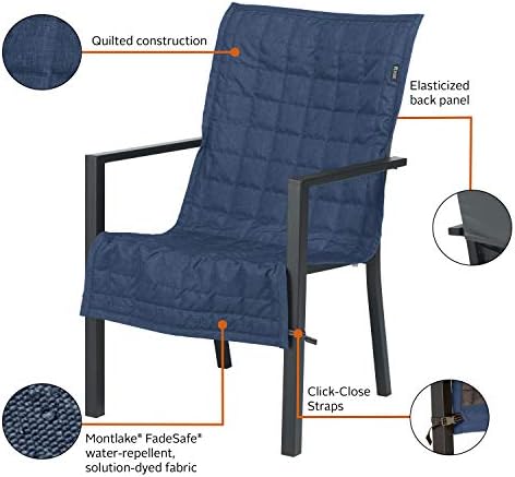 Classic Accessories Montlake Water-Resistant 45 Inch Patio Chair Slipcover, Heather Indigo, Patio Furniture Covers - Image 4