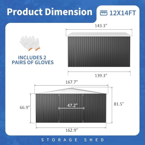 AirWire 12x14 FT Outdoor Storage Shed - Image 3