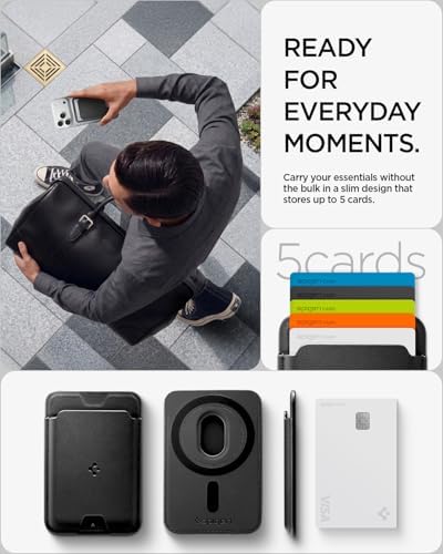 Spigen for MagSafe Wallet, Holds 5 Cards, Strong Magnet, Valentinus MagFit - Image 4