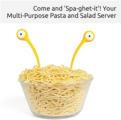 OTOTO Pasta Monsters and Salad Servers - BPA-Free Fun Kitchen Gadgets - 100% Food Safe Salad Spoon and Fork Set - Pasta and Salad Server - 11.93x 3.39 x 2.24 inch - Image 3