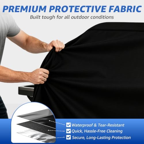 Perfect Grill Cover for Outdoor Grills Waterproof Rip-Proof Weather Resistant for Reliable Protection Griddle Cover Easy to Clean Adjustable Hem Drawstring Fade Resistant (Black, 44) - Image 3