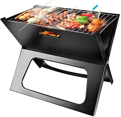 Portable Charcoal Grill, Moclever Space-saving & Foldable BBQ Barbecue Grill, Large Grilling Surface and Capacity Grill for Camping, Travel, Garden, Outdoor by Moclever
