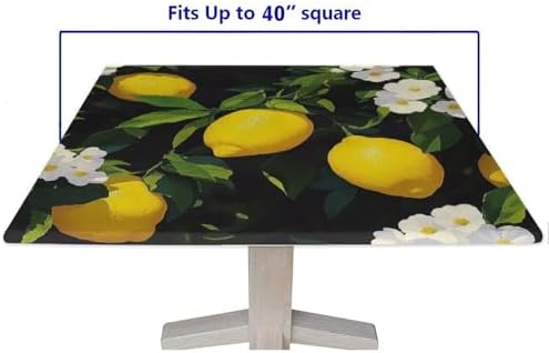 Outdoor Tablecloth with Elastic, Lemon Grove Pattern Printed on Washable Flag Card Table Covers, Perfect for Everyday Use Home Decor, Fit for 40" x 40" Square Tables - Image 5