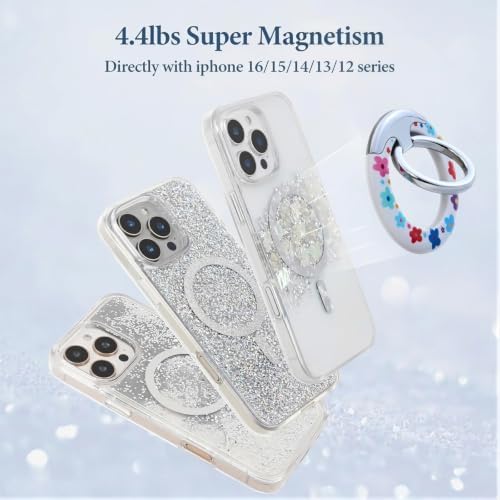 Magnetic Phone Ring for MagSafe Grip, Super Magnet Twinkle Design Ring Holder Stand, MagSafe Accessory for iPhone 17/16/15/14/13 Pro Max Plus，Rainbow Garland - Image 5