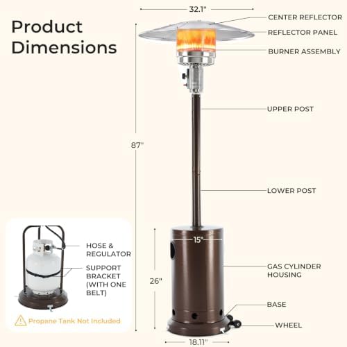 NEWBULIG Patio Heater 48,000 BTU Propane Heater for Outdoor Use - Image 2