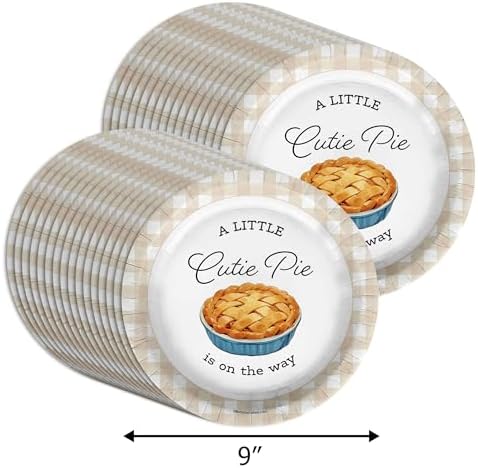 Birthday Galore Our Little Cutie Pie Is On The Way Baby Shower - 32 Piece Disposable Party Supplies - Fall Baby Shower Decorations - Round Party Plates - Large 9" Paper Plates In Bulk - Image 7