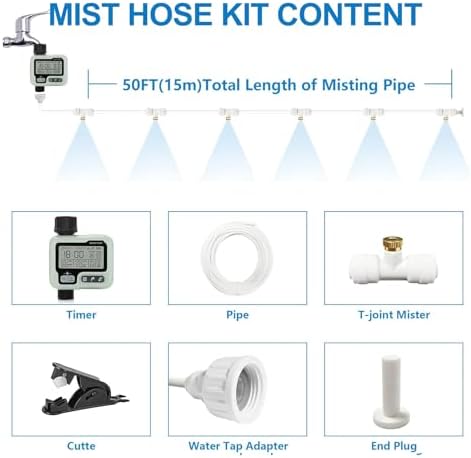 Misters for Outside Patio,White Misting System for Cooling Outdoor,50Ft|15M - Image 4