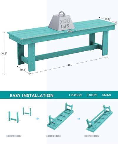 SERWALL Outdoor Dining Set, Patio Dining Set with Bench, Aruba - Image 5