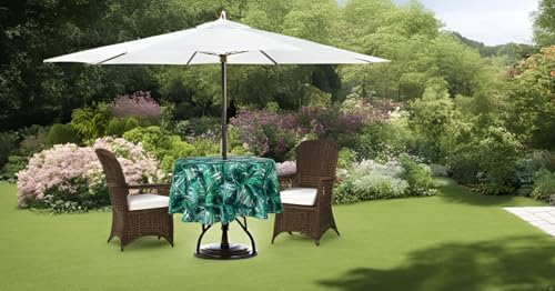 SUQ I OME Patio Tablecloth, Palm Tree, 60'' Round with Zipper - Image 4