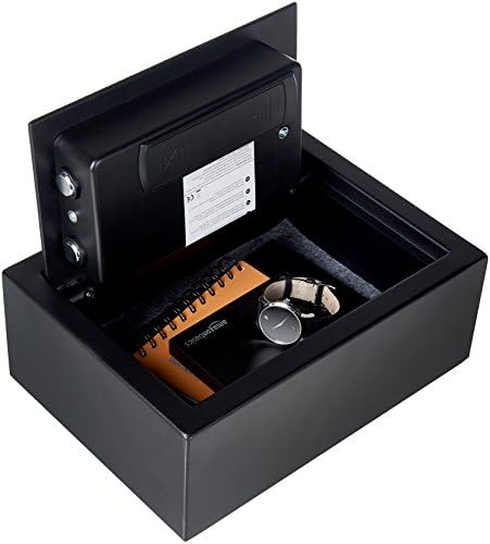 Amazon Basics Small Slim Desk Drawer Security Safe with Programmable Electronic Keypad, Secure Quick Access, 0.1 Cubic Feet, Black, 11.8"W x 8.6"D x 4.4"H - Image 7