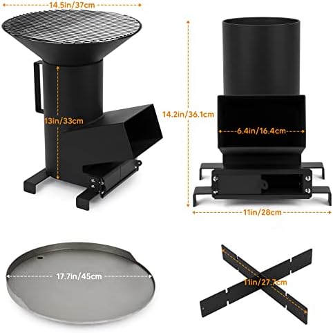 ONLYFIRE GRILLS 3-in-1 Rocket Stove with Griddle, Grate & Pot Rack, GS302 - Image 3