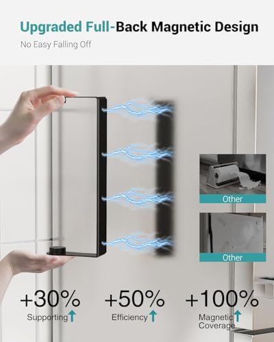 Paroto Magnetic Paper Towel Holder for Fridge, No Drilling, Black - Image 2