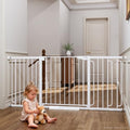 Cumbor Extra Wide Baby Gate, 36.6-69" Walk-Through Dog Gate White by Cumbor