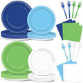 96PCS Golf Party Decorations Blue and Green Plates and Napkins Disposable Hole in One Golf Theme Tableware Dinnerware Set for Birthday Baby Shower Graduation Retirement Party Supplies Serves 24 Guests by Oitnlaughter