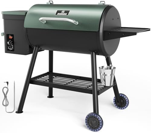 DAMNISS Pellet Grill & Smoker, Large Size 565 Sq In | PID Temperature Control 8-In-1 BBQ Versatility, 450°f Max,Meat Probe Grill, Smoke, BBQ Bake, Roast, Braise by DAMNISS