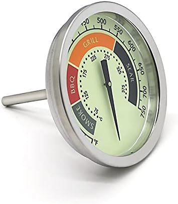 3 1/8” Accurate Luminous BBQ Thermometer Gauge for Oklahoma Joe’s Smokers 3695528R06 & Most Charcoal Pellet Wood Pit Smoker Grills, 1/2 NPT Male Thread Temperature Gauge Replacement, Grill Thermostat - Image 2