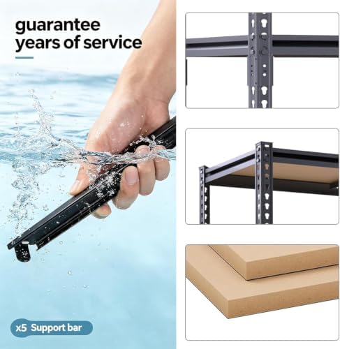 48" W Garage Shelving Heavy Duty, 5-Tier Adjustable Metal Storage Shelves - Image 6