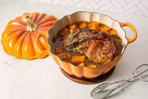 Le Creuset Enameled Cast Iron Signature Pumpkin Cocotte, 4 qt., White - Image 6