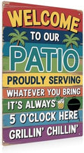 BEASTZHENG Welcome Patio Tiki Bar Metal Tin Signs For Home Porch Bar Wall Decor Beach Bar Decorations For Backyard Hot Tub Poster Tin Sign 8x12 Inch by BEASTZHENG