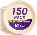 10 Inch 150 Pack Compostable Paper Plates by PACKINNO