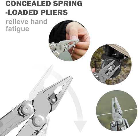 PERWIN Multitool Stainless Steel Multi-Tool Pliers 22-in-1 with Safety Locking, Pocket Knife, Bottle Opener, EDC Equipment With Pocket Clip for Survival, Camping, Hunting and Hiking. - Image 3