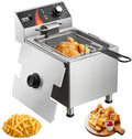 VEVOR Commercial Deep Fryer, 1750W Electric Countertop Fryer with Basket & Height-Adjustable Feet, 12Qt / 11.5L Stainless Steel Single Oil Fryer, Temp Control, Overheat Protection, for Restaurant Use by VEVOR