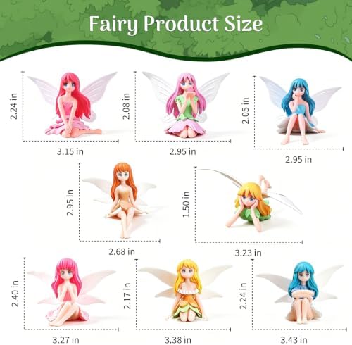 8 Pcs Mini Fairy Garden Fairies Figurines Fairy Garden Accessories Outdoor - Image 2