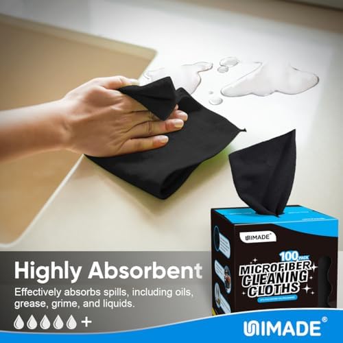 UNIMADE Microfiber Cleaning Cloth, 100 Sheets Microfiber Towels for Cars - Image 3