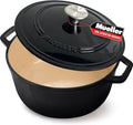 MUELLER HOME 4.5 QT Enameled Cast Iron Dutch Oven, Heavy-Duty Casserole Dish and Braiser Pan with Lid and Stainless Knob, Oven-Safe up to 500° F & Across All Cooktops, Black by MUELLERHOME