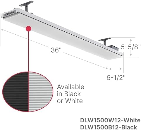 Dimplex DLW Wall/Ceiling Radiant Patio Heater - 1500W - White, 120V - Image 3
