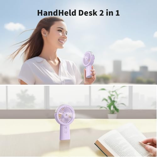 Otlonpe Handheld Misting Fan Portable, Small Personal Hand Held Rechargeable Mist Fan Water Spray, 4000mAh Battery Operated Hand Mister Fans 3-Speed, 4-15 Hrs Runtime for Travel Home Office Outdoor - Image 5