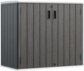 HOMSPARK Outdoor Storage Shed 37 Cu.Ft, All-Weather Resistant Resin Garden Sheds & Outdoor Storage Clearance with Floor, Double-Layer Plastic Tool Sheds for Patio, Garden & Lawn (Black) by HOMSPARK