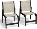Ciokea HDPE Outdoor Dining Chair of 2, Patio Stackable Porch Chairs, Black by CIOKEA