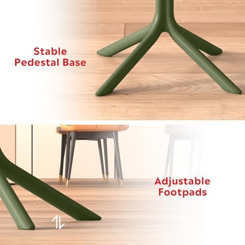 Costaelm Patio Dining Table for 4, Square PP Patio Table, 4-Person Weather Resistant Deck Table for Porch Poolside Lawn Garden Backyard, Olive Green - Image 6