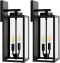 BesLowe 18’’ Large Outdoor Wall Lights, Modern Black Exterior Wall Lanterns by BringYourBrightFuture