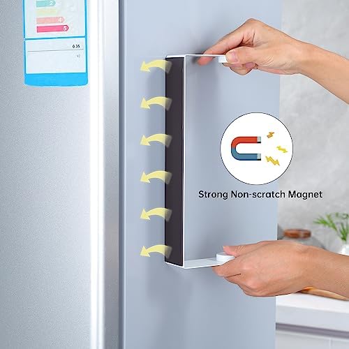 DELITON Magnetic Paper Towel Holder - Multifunctional White Paper Towel Rack with Strong Magnetic Fit Most Size Paper Towels for Refrigerator, Rv, Garage, BBQ - Image 3