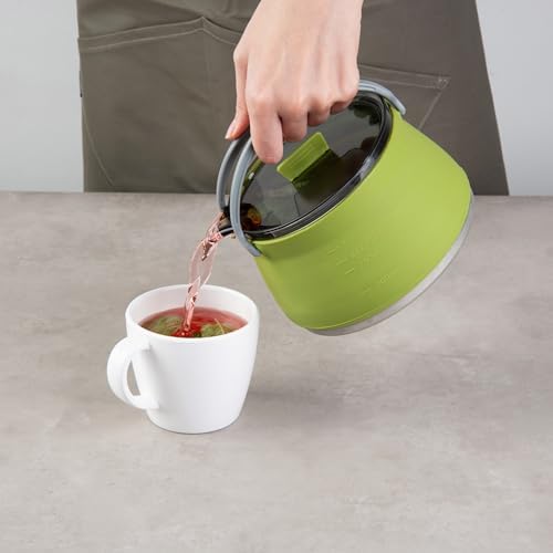 Restaurantware 1L Green Silicone Collapsible Kettle, 20 Pack - Image 5