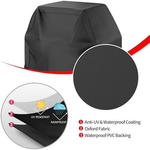 Grill Cover, 32 inch Small Gas Grill Cover for Outdoor Grill, Waterproof, Weather Resistant, UV & Fade Resistant, BBQ Grill Cover with Hook and Loop Straps, Black - Image 3