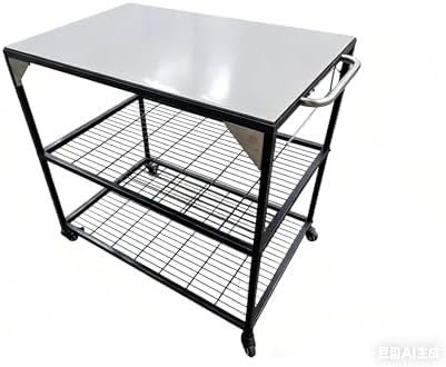 Outdoor Pizza Oven Table for Outside/Indoor & Outdoor Cooking Station/Grill Cart with Wheels/Metal Work Table for Ooni,Blackstone Griddle by HWGckct
