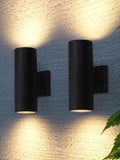 LEONLITE 2-Pack 12" Outdoor Cylinder Wall Light, Up and Down, E26 Base by LEONLITE